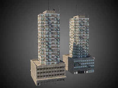 Modern High Rise Residential Building With Multiple Floors Balconies And Windows 3d model