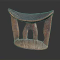 Traditional African Handcarved Wooden Stool With Curved Seat And Sculpted Legs