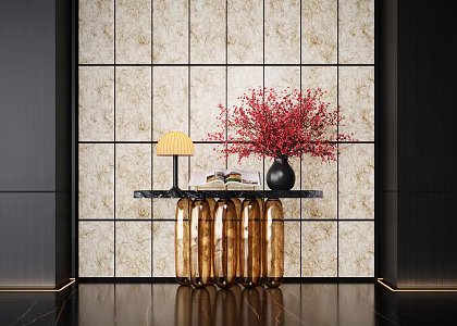 Modern End View Cabinet Floriculture Potted Large Vase Hotel Floriculture 3d model