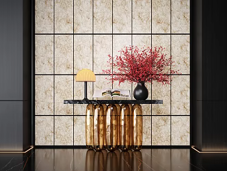 Modern End View Cabinet Floriculture Potted Large Vase Hotel Floriculture 3d model