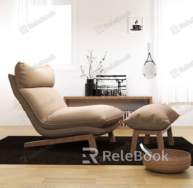 Nordic Recliner Leisure Recliner Sofa Dry Branches Plant model