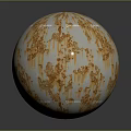 White Decorative Sphere With Orange Dripping Texture For Home Art Decoration