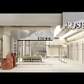 Modern Minimalist Clothing Store Interior With Mannequin Displays Sofa And Clothing Racks
