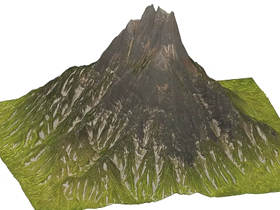 Stunning Natural Mountain Scenery With Sharp Rocky Peak And Lush Green Forest Covered Slopes 3d model