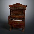 Retro Wooden Piano Style Household Furniture With Classic Design And White Keys