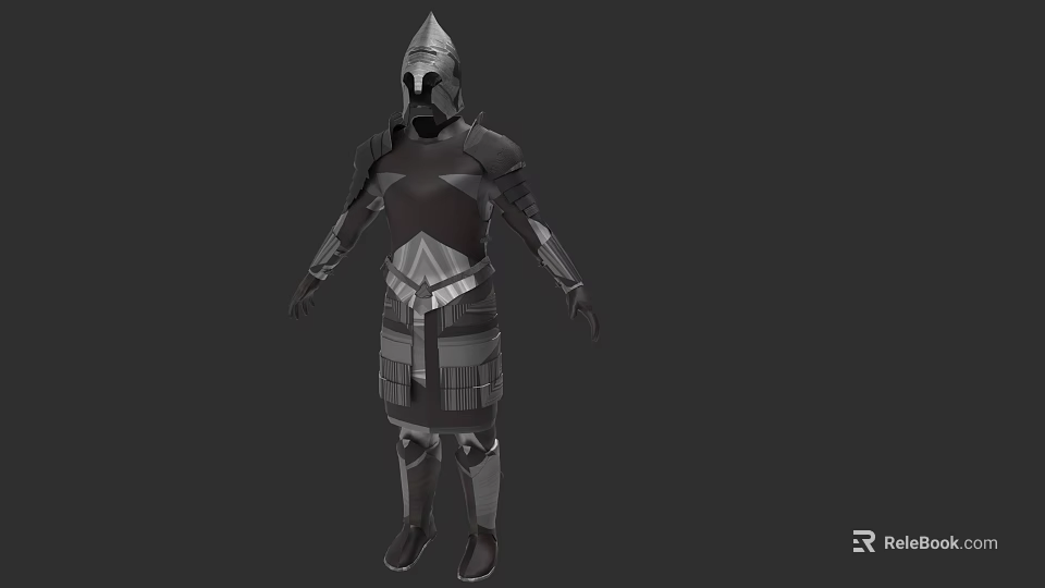 Medieval Warrior Armor With Helmet Chest Plate Arm And Leg Guards 3d model 