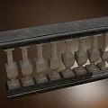 Classical Marble Balustrade With Ornate Balusters And Black Top Rail 3d model