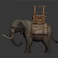Five Decorated Elephants With Colorful Traditional Ornaments On Their Backs