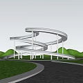 Modern Observation Decks Landscape Decks Landscape Structures Landscape Corridor Frame Landscape Platform Curved Observation Decks Curved Plank Road 3d model