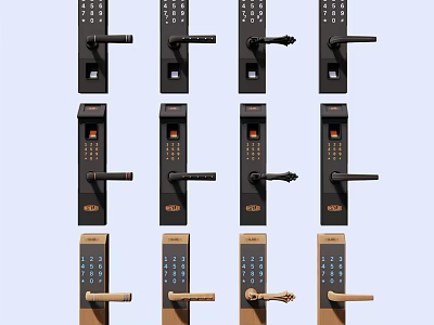 Smart Electronic Door Handles With Multiple Designs And Security Features For Home Use 3d model