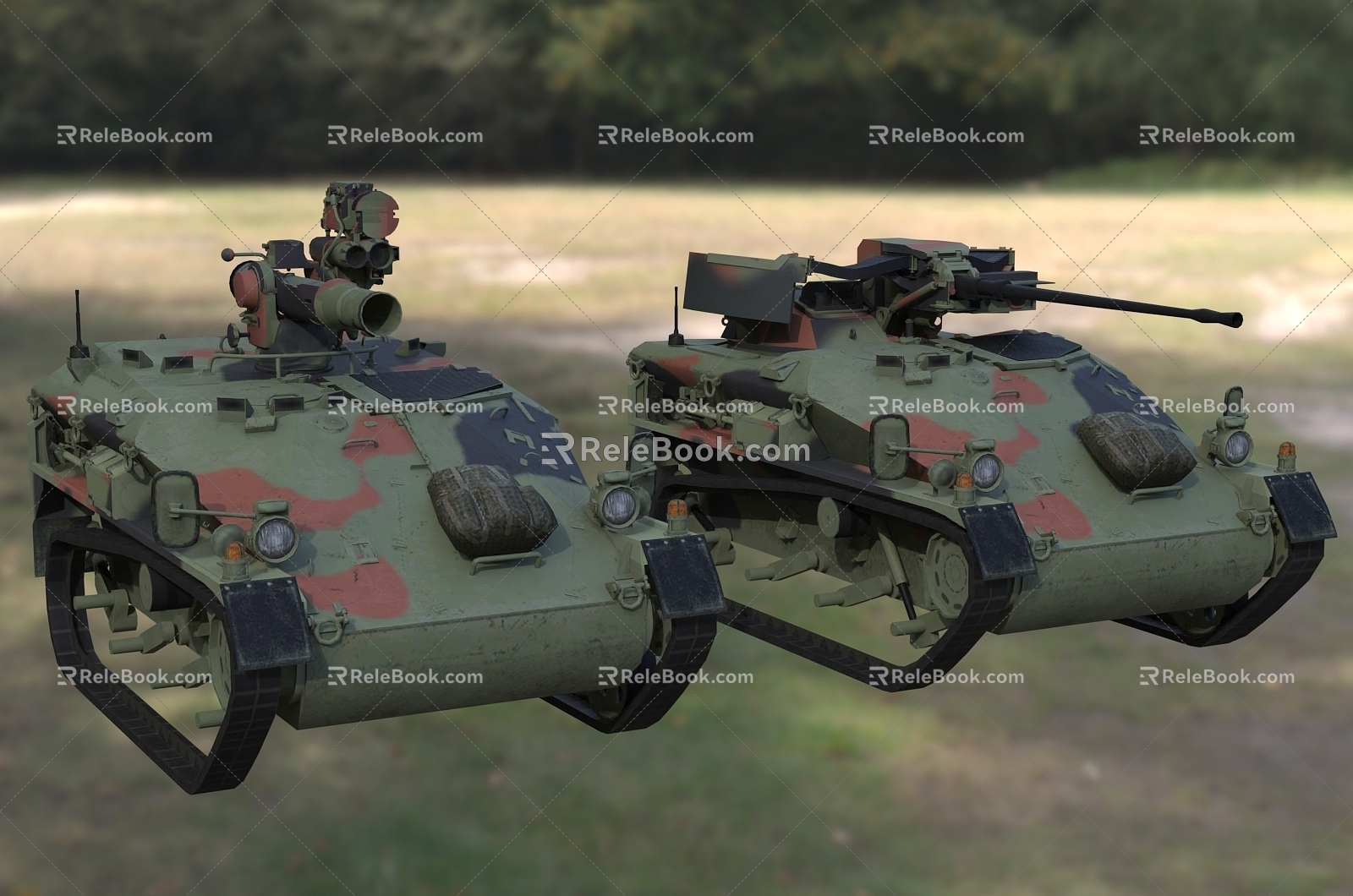 Modern Weasel 1 Airborne Fighting Vehicle Tank Turret with Anti-Tank Weasel Armored Vehicle 3d model