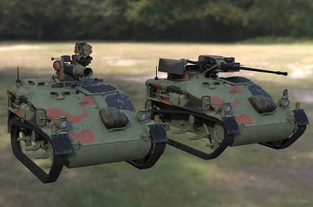 Modern Weasel 1 Airborne Fighting Vehicle Tank Turret with Anti-Tank Weasel Armored Vehicle 3d model