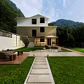 Modern Detached Villa With Mountain View Lush Greenery And Glass Terrace Structure