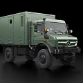 Green Mercedes Benz Functional Vehicle with Large Tires Cargo Box And Cab Windows
