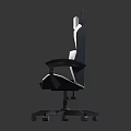 Black And White High Back Ergonomic Gaming Chair With Adjustable Arms And Swivel Base