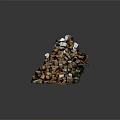 Raw Wood and Stone Pile for Construction and Decoration Projects 3d model