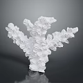 Detailed White Coral Like Aquatic Animal Structure On Black Reflective Surface 3d model