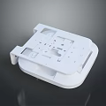 White Plastic Square Component With Holes Grooves And Bottom Support Structure For Electronic Device Base
