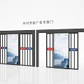 Externally Opening Advertising Sliding Doors with Glass Panels and Frame Design
