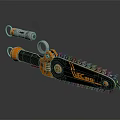 Orange And Black VEC TOR Chainsaw With Metal Chain And Ergonomic Handle Grip