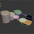 Kitchen Cookware Set With Stainless Steel Pots Non Stick Pan And Colorful Lids