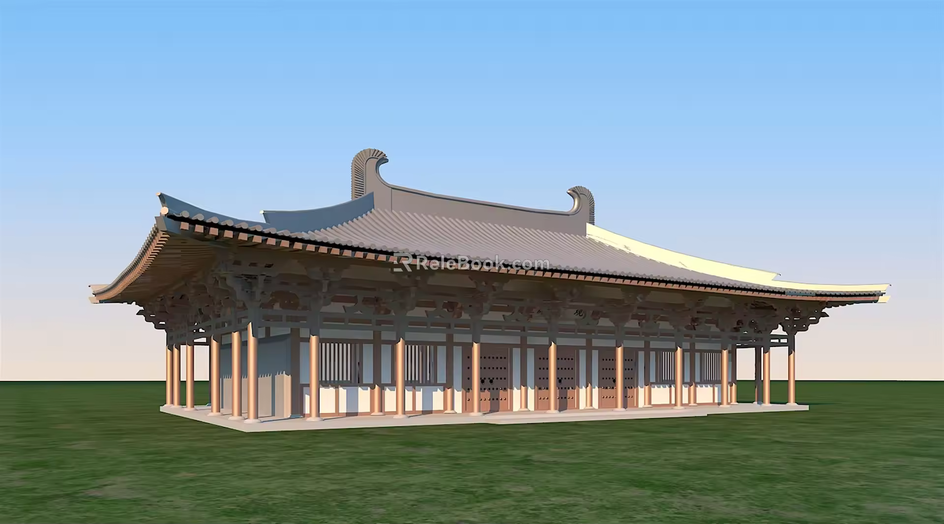 Chinese Ancient Architecture Guanyin Hall Architecture Temple Guanyin Hall Architecture Ancient Temple Architecture 3d model