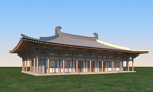 Chinese Ancient Architecture Guanyin Hall Architecture Temple Guanyin Hall Architecture Ancient Temple Architecture 3d model