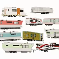 Various Recreational Vehicles With Colorful Exteriors And Unique Designs
