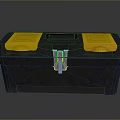 Durable Black Toolbox With Yellow Lids And Metal Latch For Home Storage