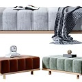Light Luxury Bed End Stool Sofa Stool Bed End Stool Combination 3d model