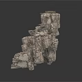 Modern Scene 3D Rock Structure Model With Detailed Stone Formation Design Elements 3d model