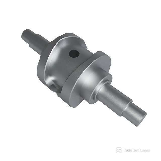 Metal Mechanical Shaft Component With Cylindrical Design And Hole Feature 3d model