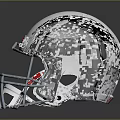 White Riddell Football Helmet With Protective Facemask And Sports Equipment Design