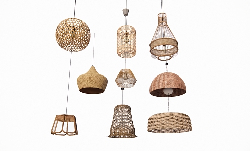 Bamboo chandelier 3d model