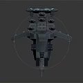 Futuristic Sci Fi Spaceship Model With Complex Armored Structure And Multi Deck Design 3d model
