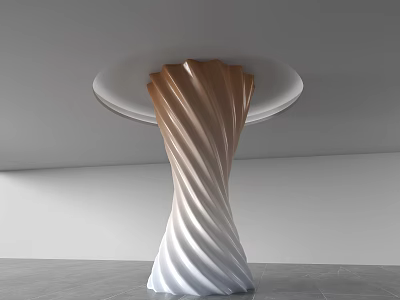 Modern Twisted Column With Gradient Color And Smooth Surface In Minimalist Interior 3d model
