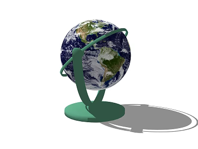 Elegant Decorative Ornament Set With Globe Design Green Stand And Stable Base 3d model