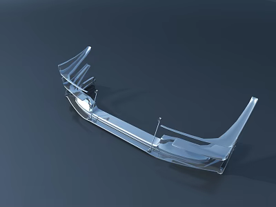 Abstract Transparent Modern Conceptual Bridge With Streamlined Metal Glass Structure 3d model