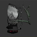 Weapon Tactical Gas Mask With Transparent Visor Green Straps And Red Filters Design