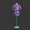 Stylish Blue Shirt With White Floral Pattern On White Mannequin Stand