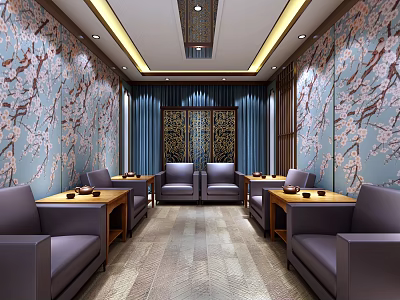 New Chinese Reception Room Small Reception Room 3d model
