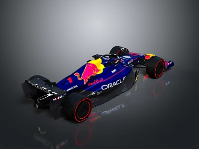 Red Bull Oracle Formula Racing Car With Blue Red Livery And Aerodynamic Design 3d model