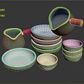 Stylish Modern Dinnerware Set Green And White With Stackable Bowls Plates And Handle Pitchers