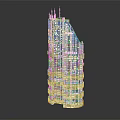 Modern Skyscraper 3D Model With Glass Facade And Complex Architectural Design 3d model
