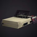 Vintage Cassette Tape Recorder With Open Lid And Colorful Cassette Tapes