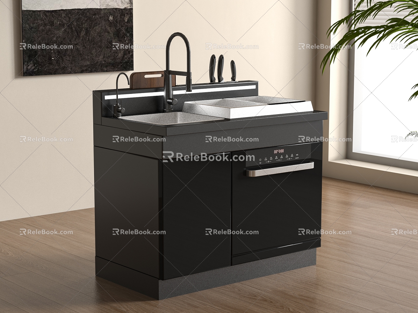 Modern Dishwasher Smart Dishwasher Embedded Dishwasher Kitchen Appliances Kitchen Utensils 3d model