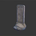 Ancient Style Stone Stele With Tortoise Base And Carved Top Details