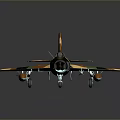 Camouflage Painted Aerospace Aircraft Model with Military Style and Aerodynamic Details