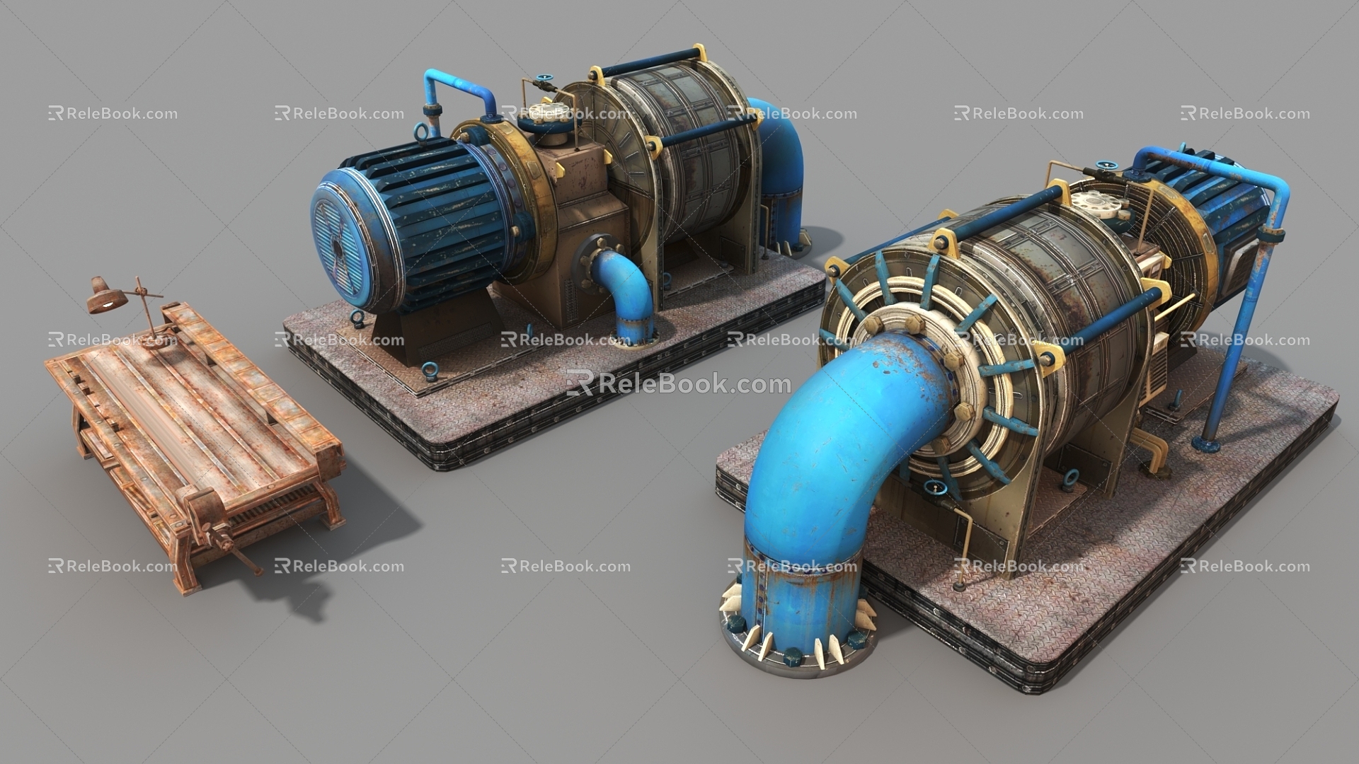 Industrial equipment Industrial generator Large motor pumping machine 3d model