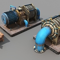 Industrial equipment Industrial generator Large motor pumping machine 3d model